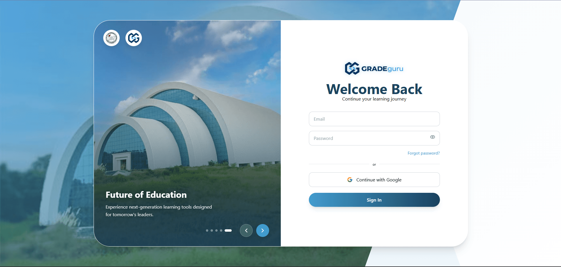 Acaera LMS Login Interface — Live pilot at IET Lucknow