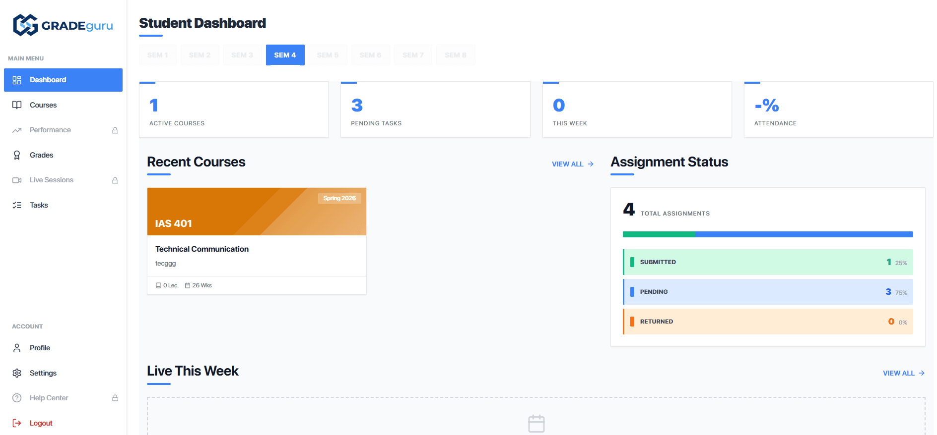 Acaera Dashboard